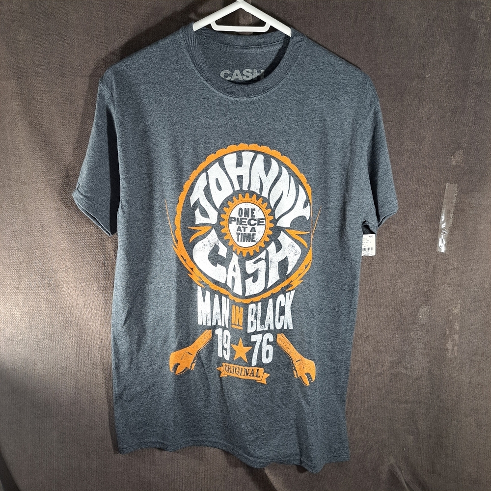 Johnny Cash Graphic Tee - Men's Charcoal Short Sleeve